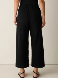 Organic Cotton Doubleweave Wide-Leg Pant