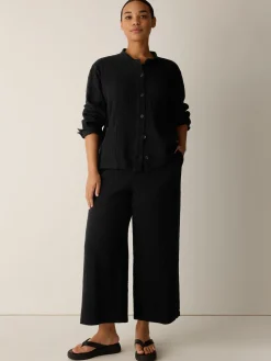 Organic Cotton Doubleweave Wide-Leg Pant