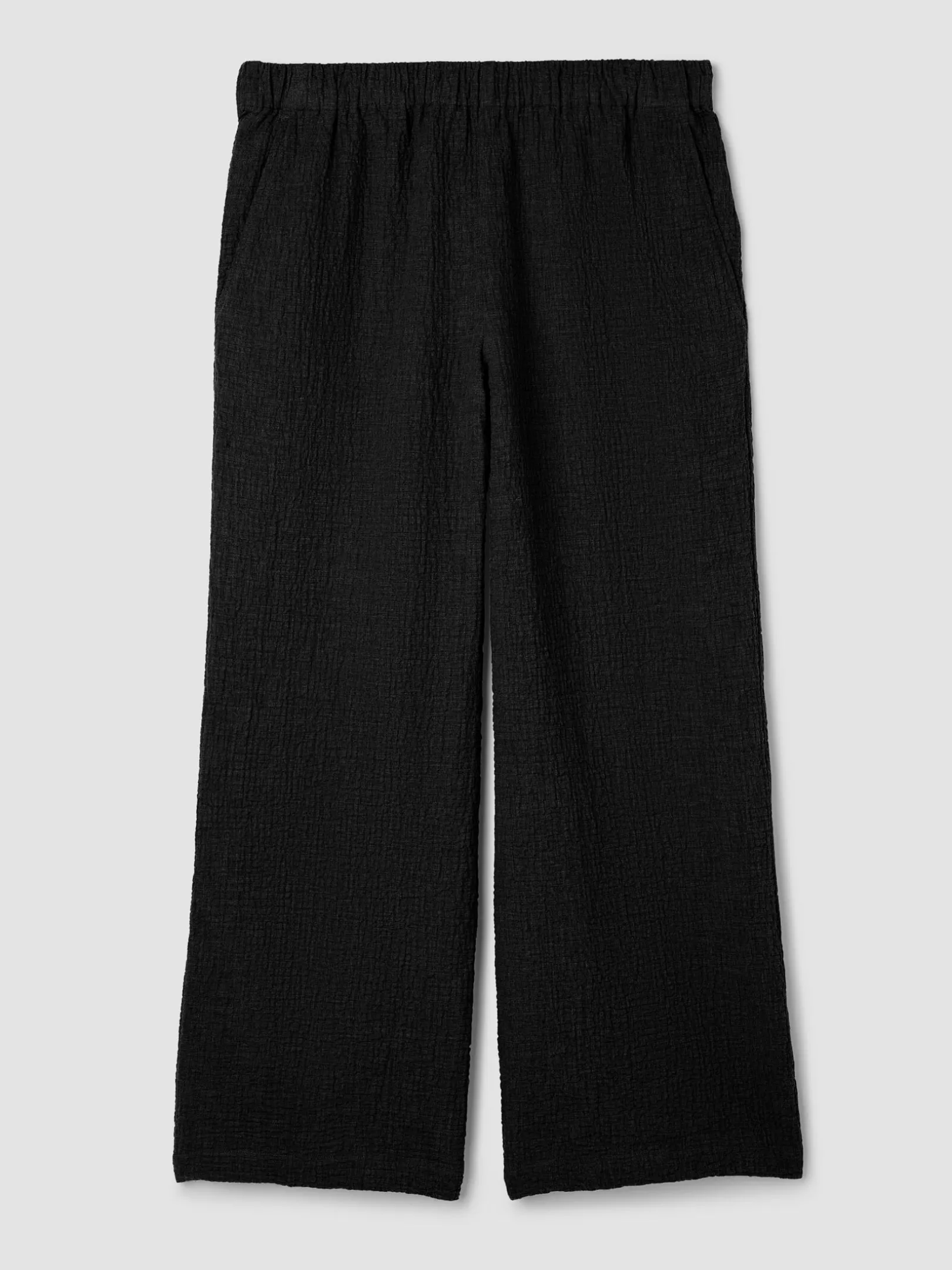 Organic Cotton Doubleweave Wide-Leg Pant