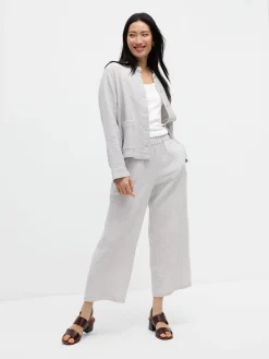 Organic Cotton Doubleweave Wide-Leg Pant