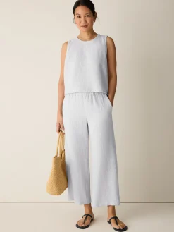 Organic Cotton Doubleweave Wide-Leg Pant