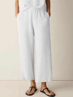 Organic Cotton Doubleweave Wide-Leg Pant
