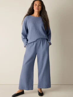 Organic Cotton Doubleweave Wide-Leg Pant