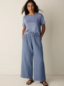 Organic Cotton Doubleweave Wide-Leg Pant