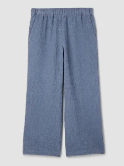 Organic Cotton Doubleweave Wide-Leg Pant