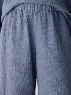 Organic Cotton Doubleweave Wide-Leg Pant