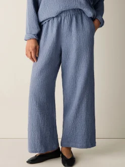 Organic Cotton Doubleweave Wide-Leg Pant