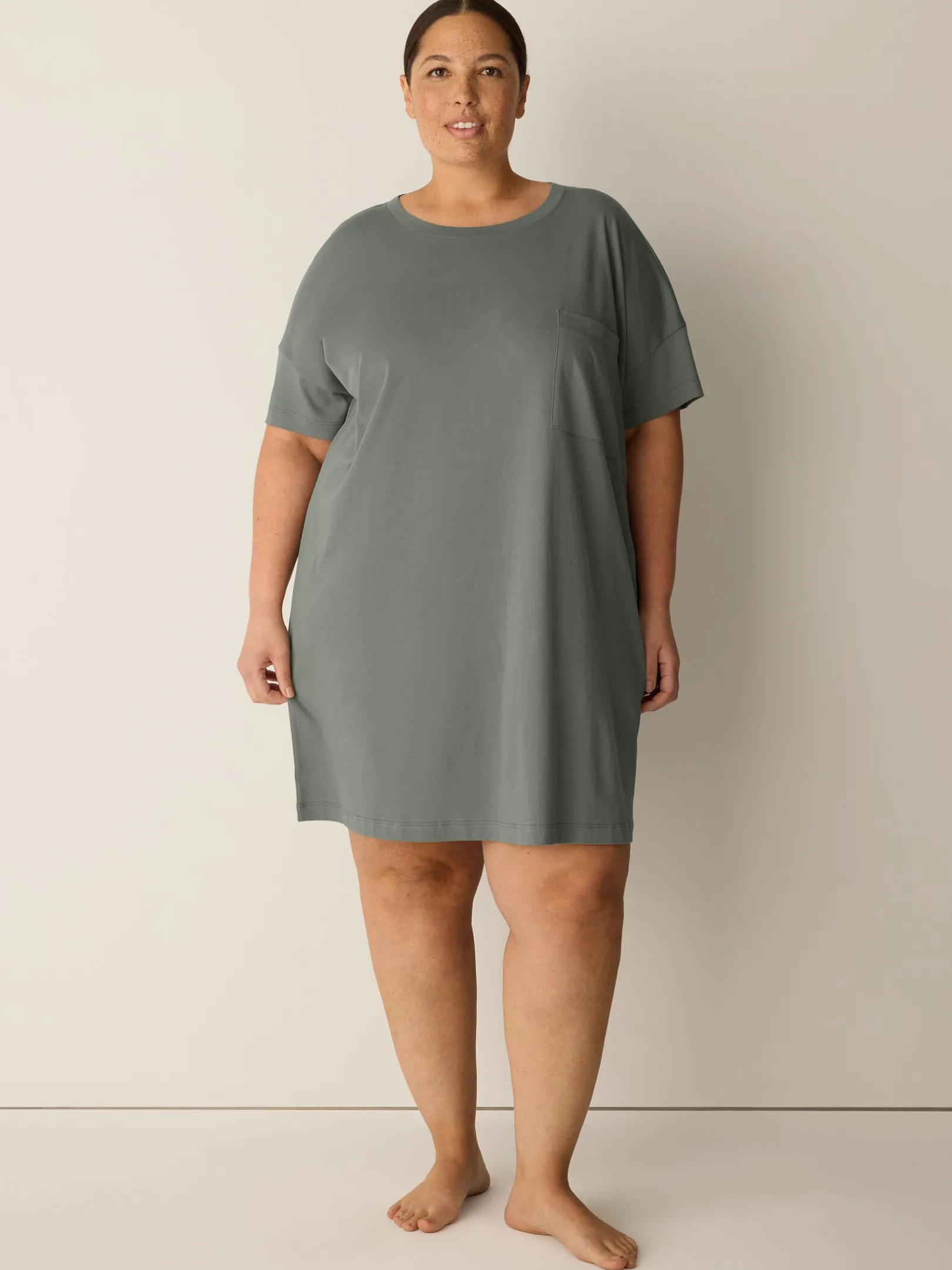 Organic Cotton Interlock Crew Neck Sleep Dress
