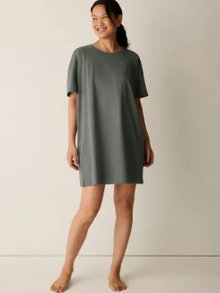 Organic Cotton Interlock Crew Neck Sleep Dress