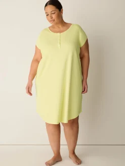 Organic Cotton Interlock Henley Sleep Dress