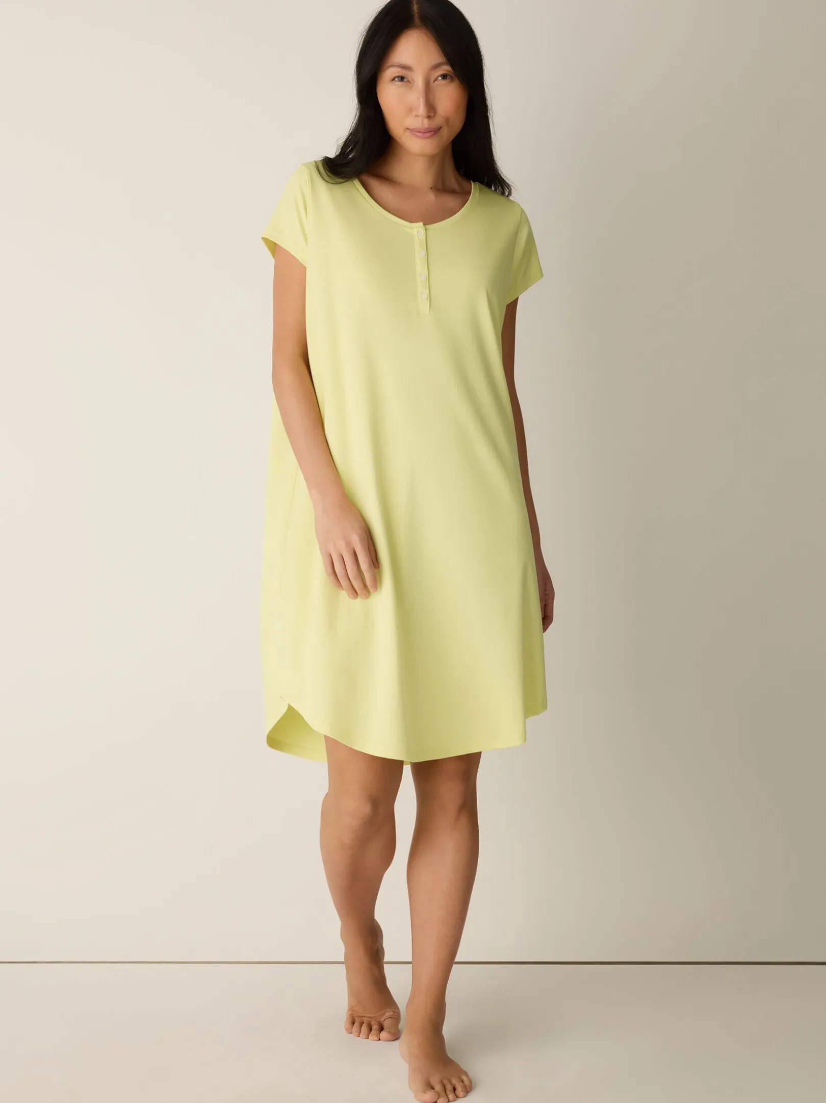 Organic Cotton Interlock Henley Sleep Dress