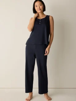 Organic Cotton Interlock Henley Sleep Tank