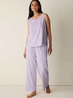 Organic Cotton Interlock Henley Sleep Tank
