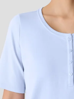 Organic Cotton Interlock Henley Sleep Top
