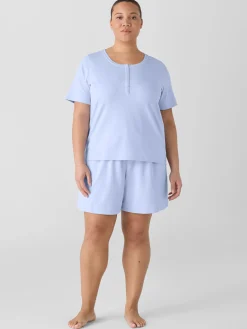 Organic Cotton Interlock Henley Sleep Top