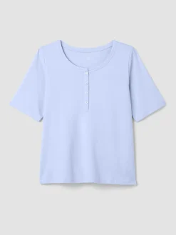 Organic Cotton Interlock Henley Sleep Top