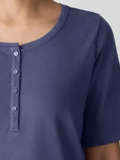Organic Cotton Interlock Henley Sleep Top