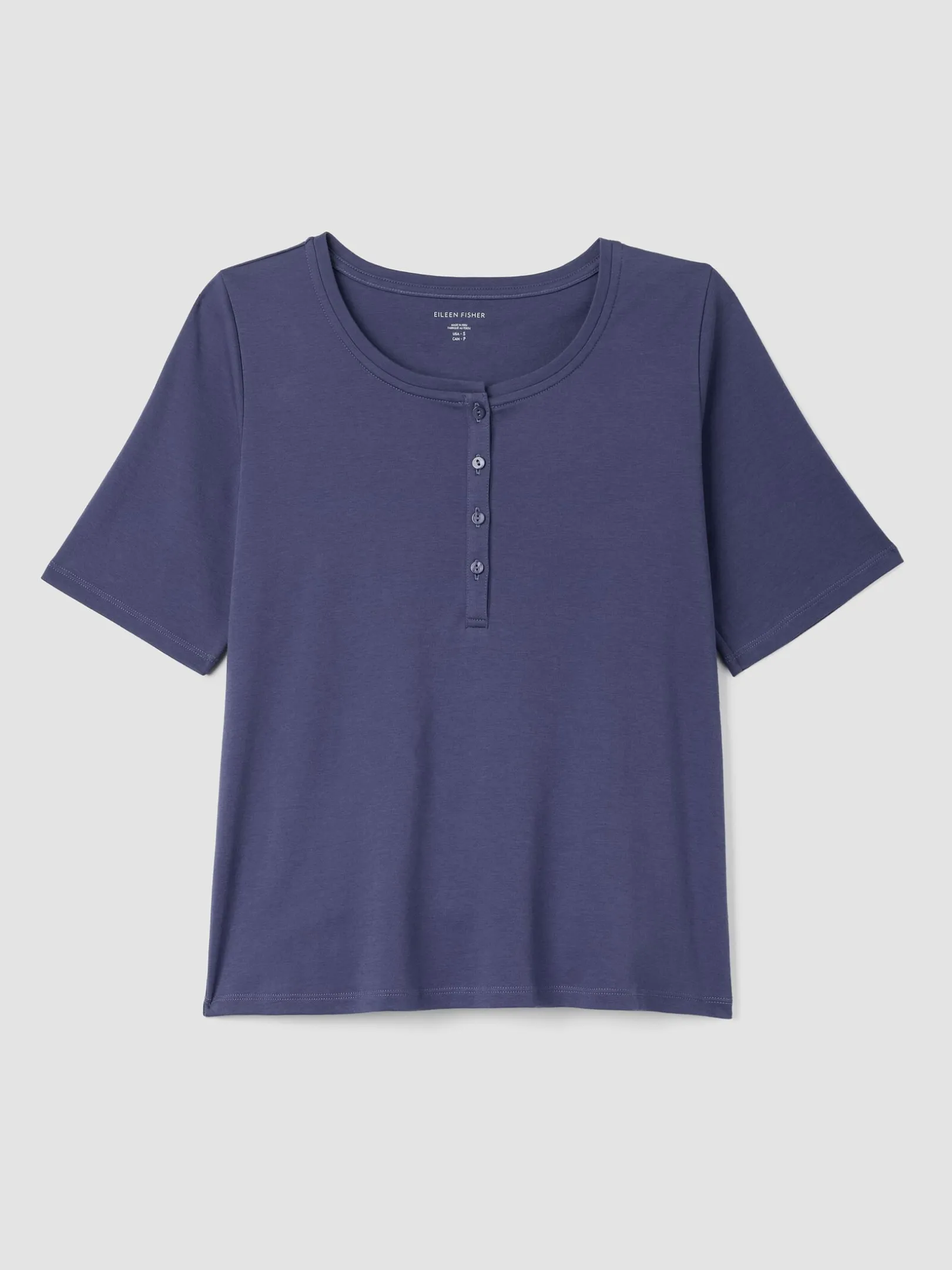 Organic Cotton Interlock Henley Sleep Top