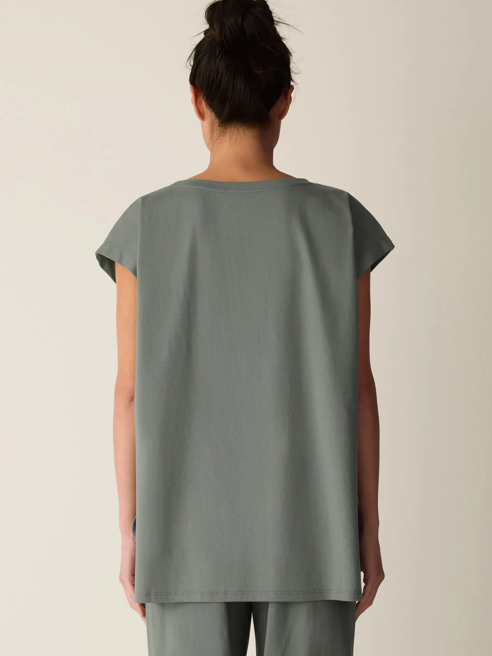 Organic Cotton Interlock Jewel Neck Sleep Tee