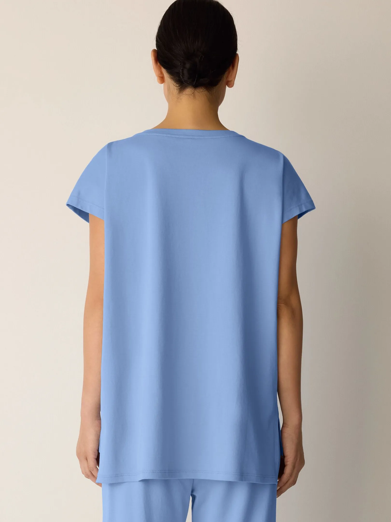 Organic Cotton Interlock Jewel Neck Sleep Tee