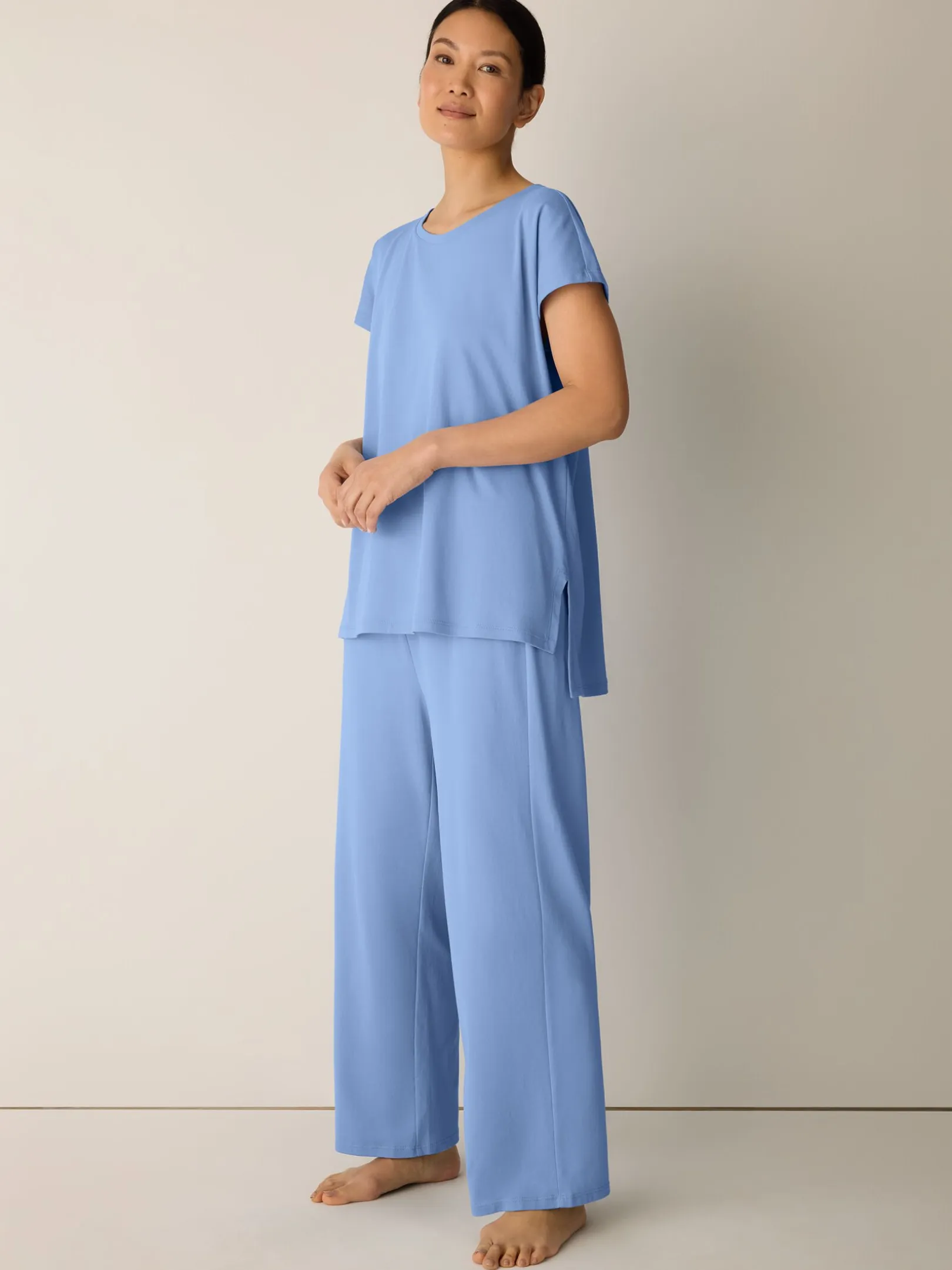 Organic Cotton Interlock Jewel Neck Sleep Tee