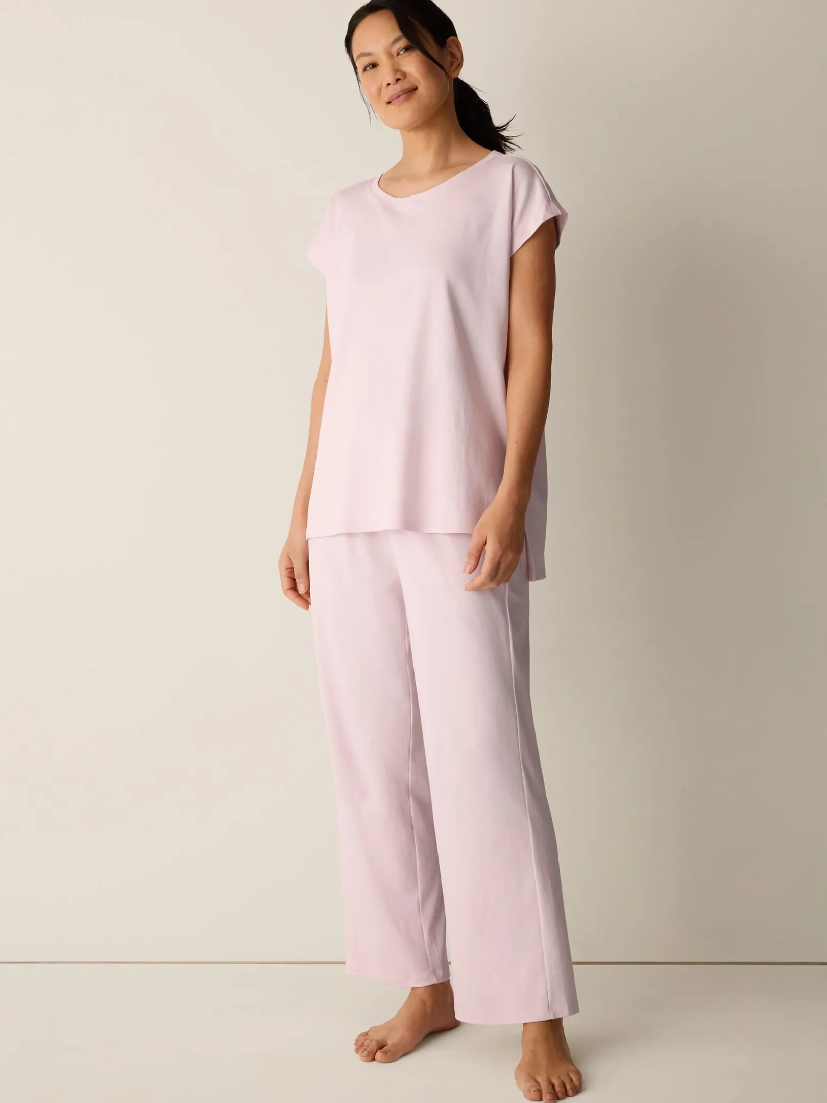 Organic Cotton Interlock Jewel Neck Sleep Tee