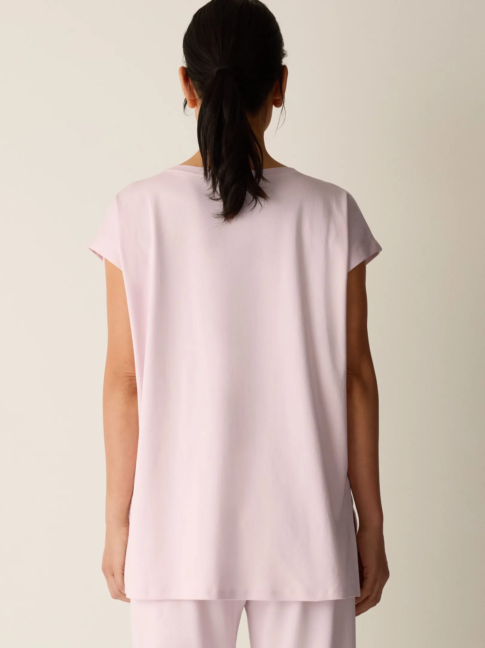 Organic Cotton Interlock Jewel Neck Sleep Tee