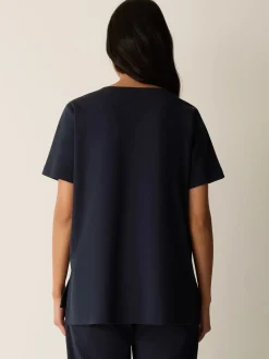 Organic Cotton Interlock Jewel Neck Sleep Tee