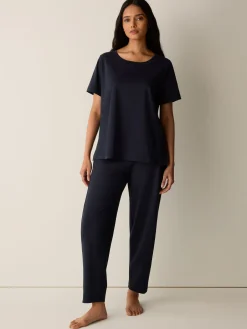 Organic Cotton Interlock Jewel Neck Sleep Tee