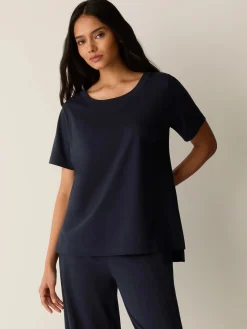 Organic Cotton Interlock Jewel Neck Sleep Tee