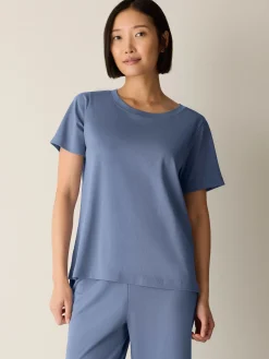 Organic Cotton Interlock Jewel Neck Sleep Tee