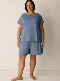 Organic Cotton Interlock Jewel Neck Sleep Tee