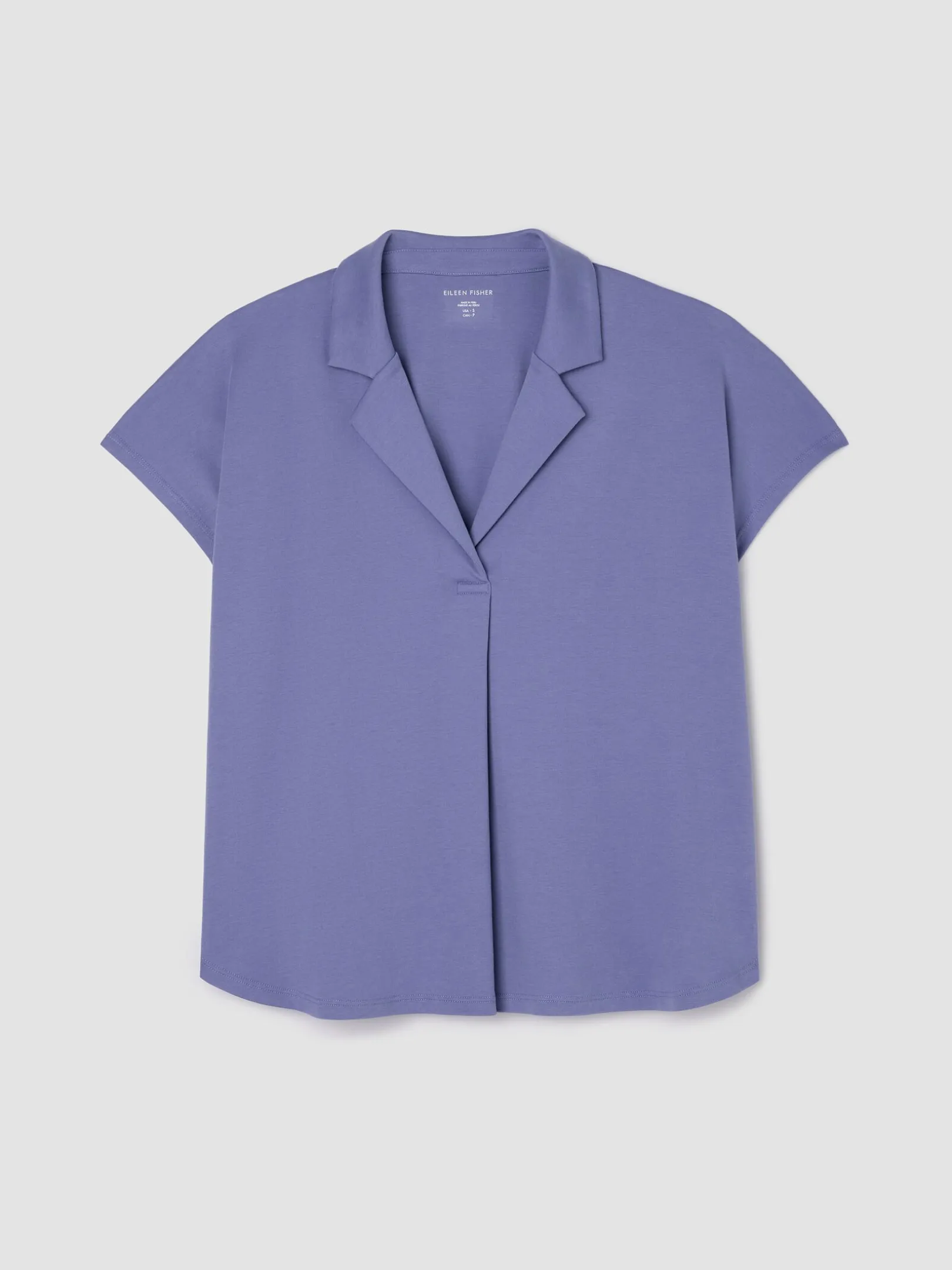 Organic Cotton Interlock Notch Collar Sleep Shirt