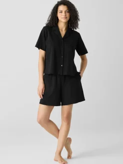 Organic Cotton Interlock Notch Collar Sleep Shirt