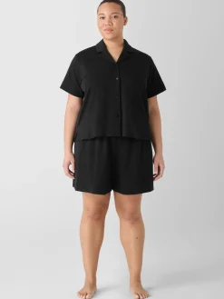 Organic Cotton Interlock Notch Collar Sleep Shirt