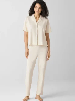 Organic Cotton Interlock Notch Collar Sleep Shirt