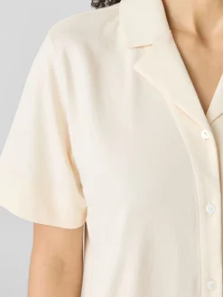 Organic Cotton Interlock Notch Collar Sleep Shirt