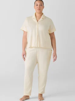 Organic Cotton Interlock Notch Collar Sleep Shirt