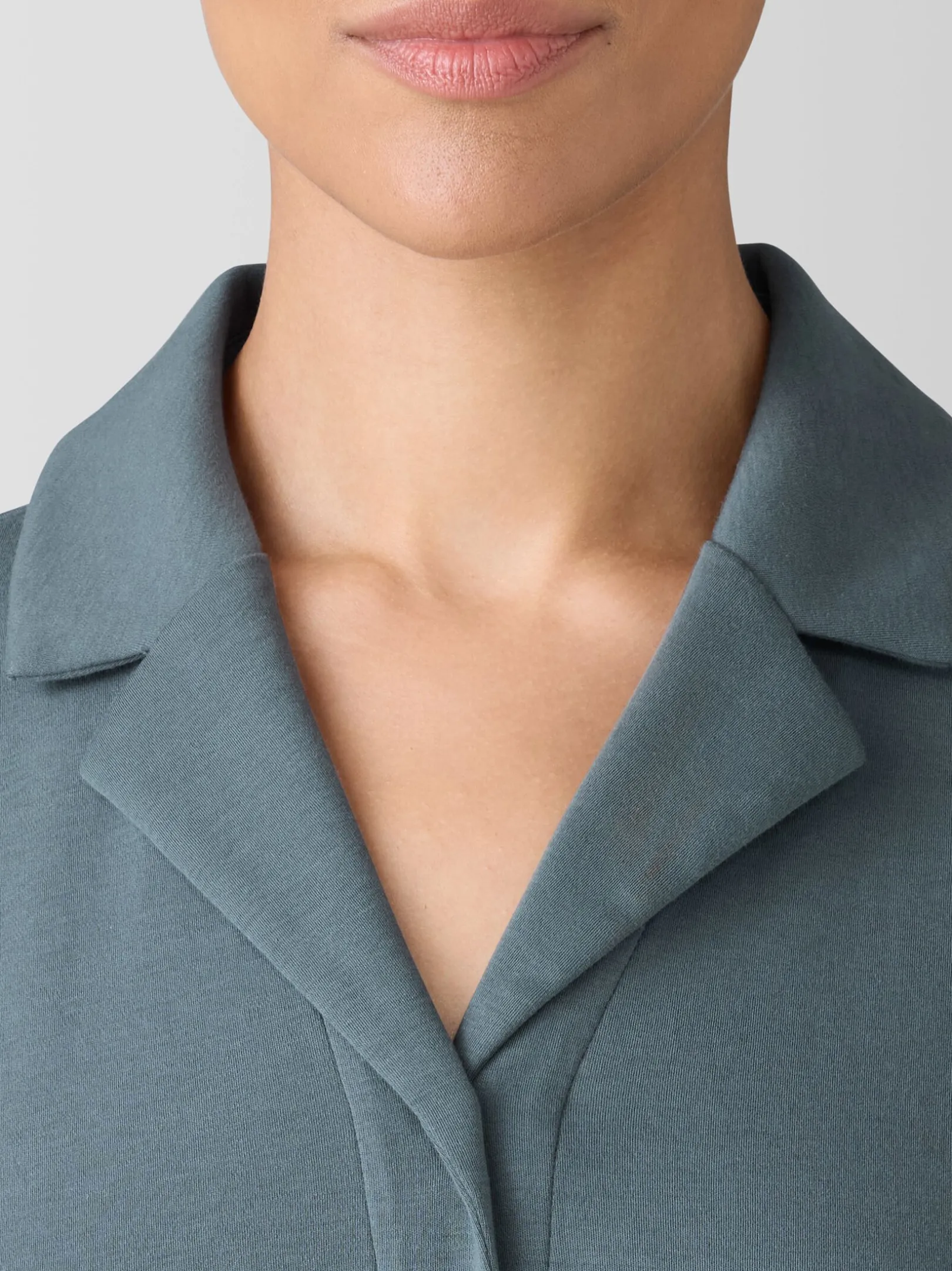 Organic Cotton Interlock Notch Collar Sleep Shirt