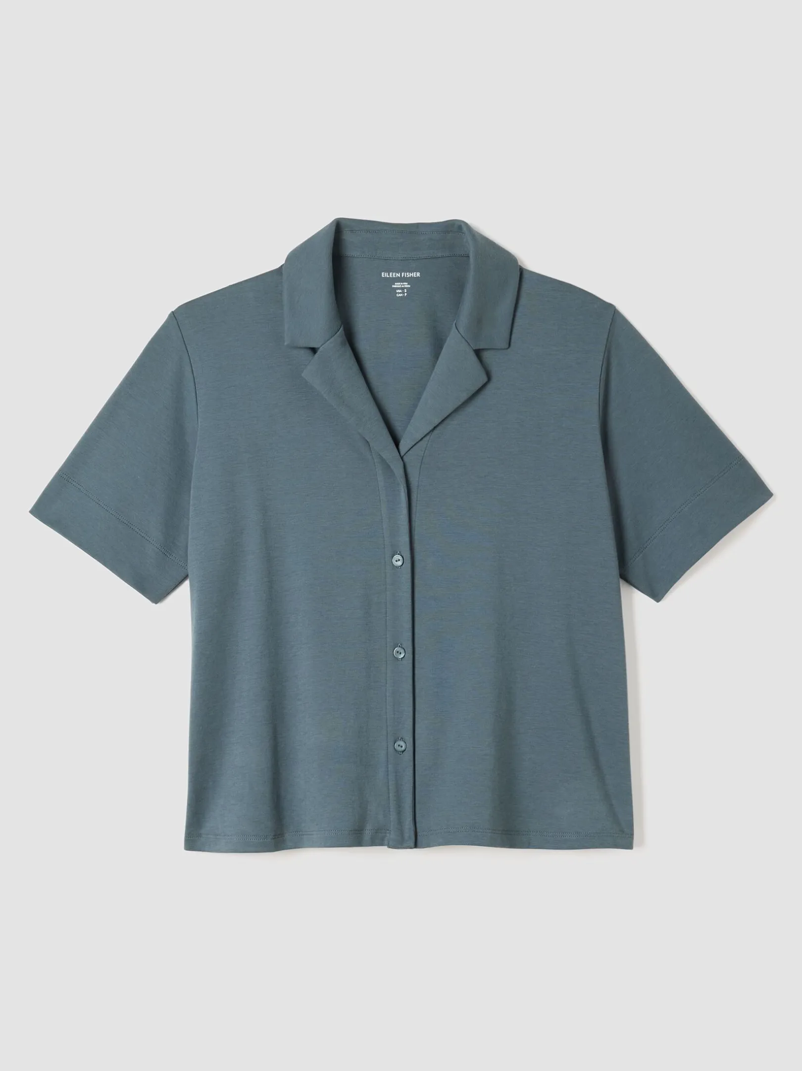 Organic Cotton Interlock Notch Collar Sleep Shirt