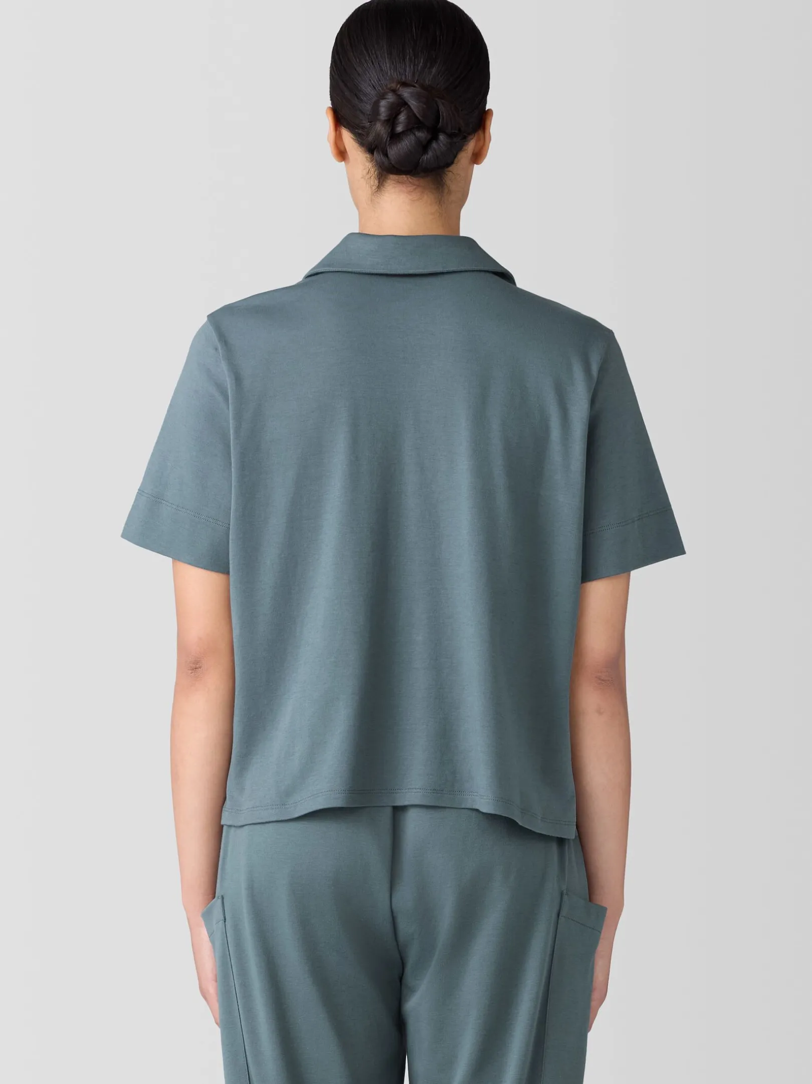 Organic Cotton Interlock Notch Collar Sleep Shirt