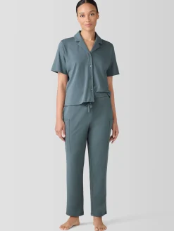 Organic Cotton Interlock Notch Collar Sleep Shirt