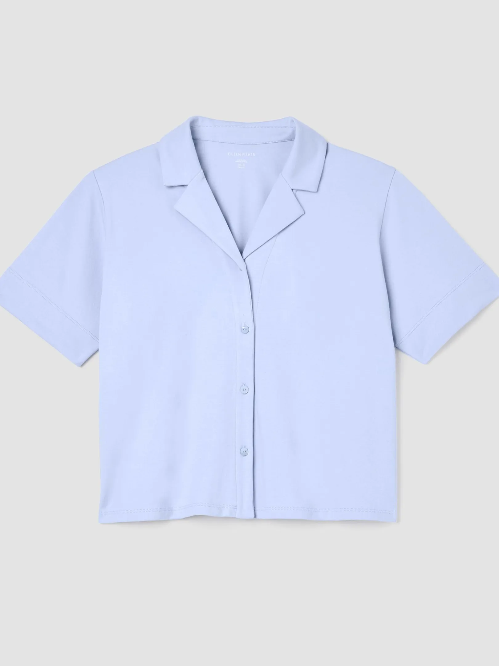 Organic Cotton Interlock Notch Collar Sleep Shirt