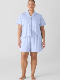 Organic Cotton Interlock Notch Collar Sleep Shirt
