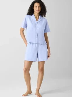 Organic Cotton Interlock Notch Collar Sleep Shirt