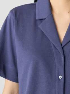 Organic Cotton Interlock Notch Collar Sleep Shirt