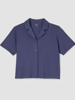 Organic Cotton Interlock Notch Collar Sleep Shirt