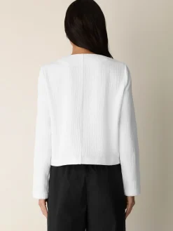 Organic Cotton Jacquard Round Neck Jacket
