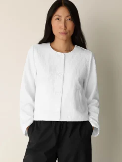 Organic Cotton Jacquard Round Neck Jacket