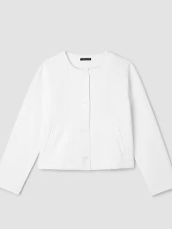 Organic Cotton Jacquard Round Neck Jacket